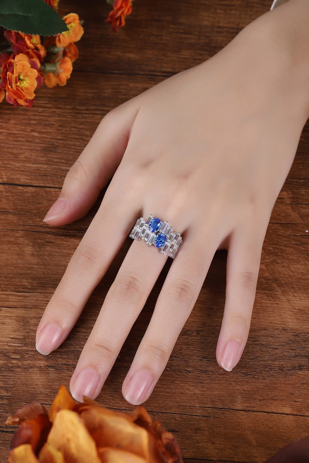 Sterling Silver Lab - Grown Cobalt Spinel Ring A – JR453Y