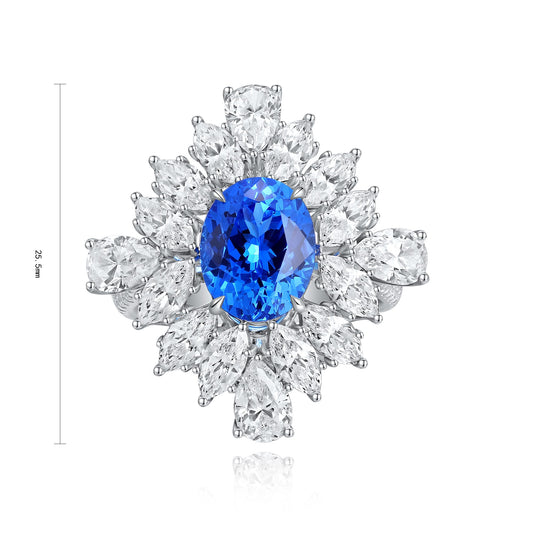 Sterling Silver Lab - Grown Cobalt Spinel Ring W - JR1262Y