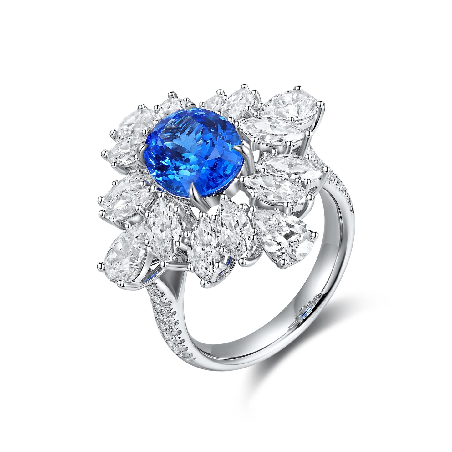 Sterling Silver Lab - Grown Cobalt Spinel Ring W - JR1262Y