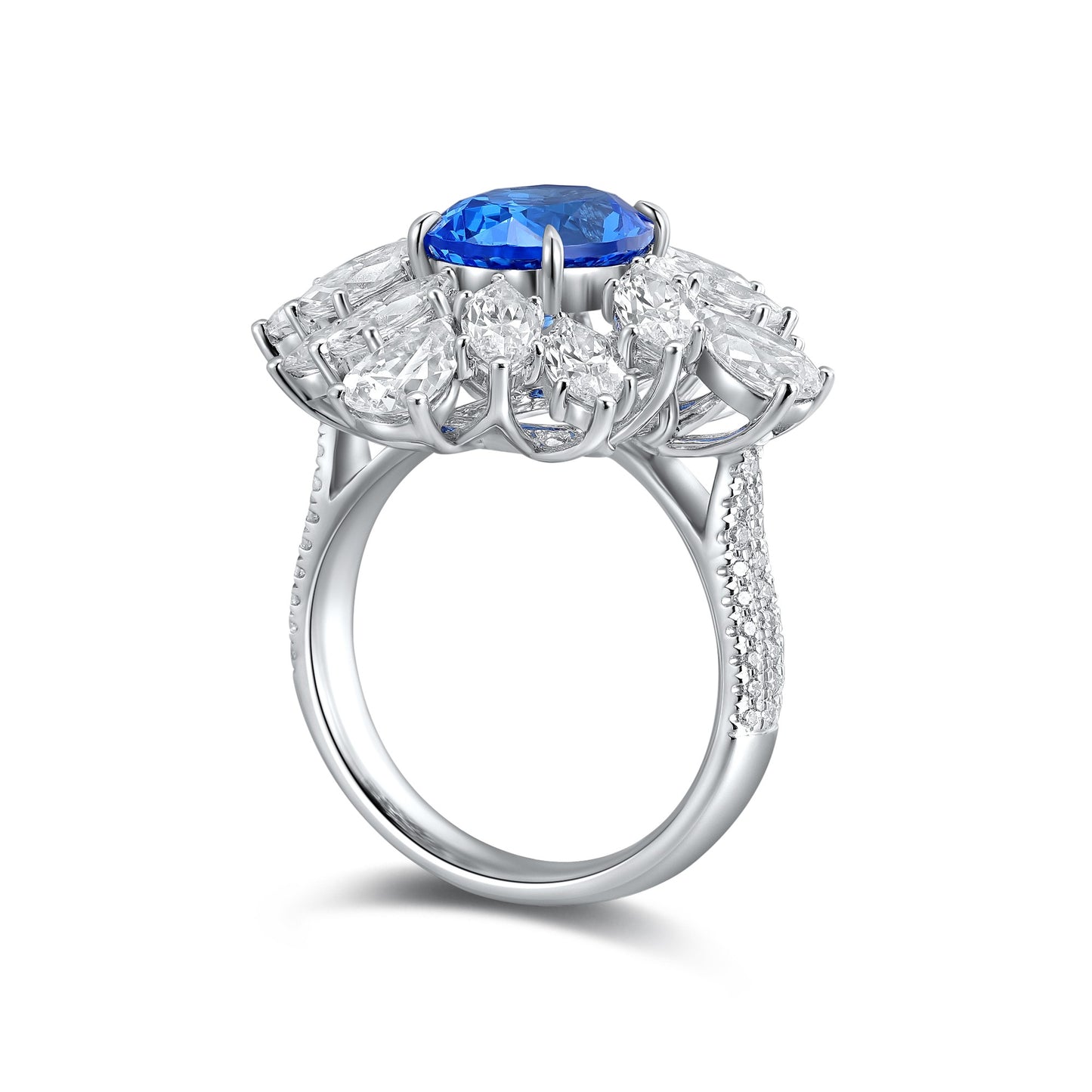 Sterling Silver Lab - Grown Cobalt Spinel Ring W - JR1262Y