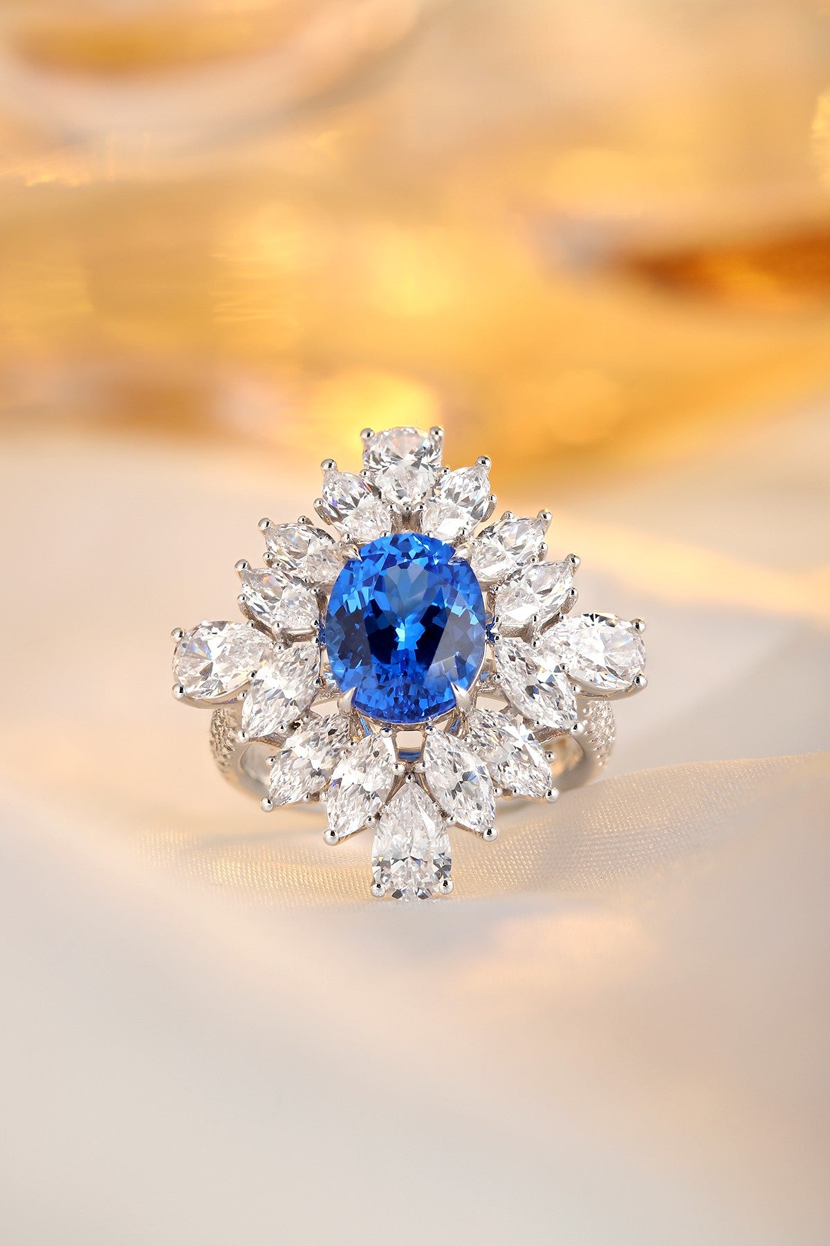Sterling Silver Lab - Grown Cobalt Spinel Ring W - JR1262Y
