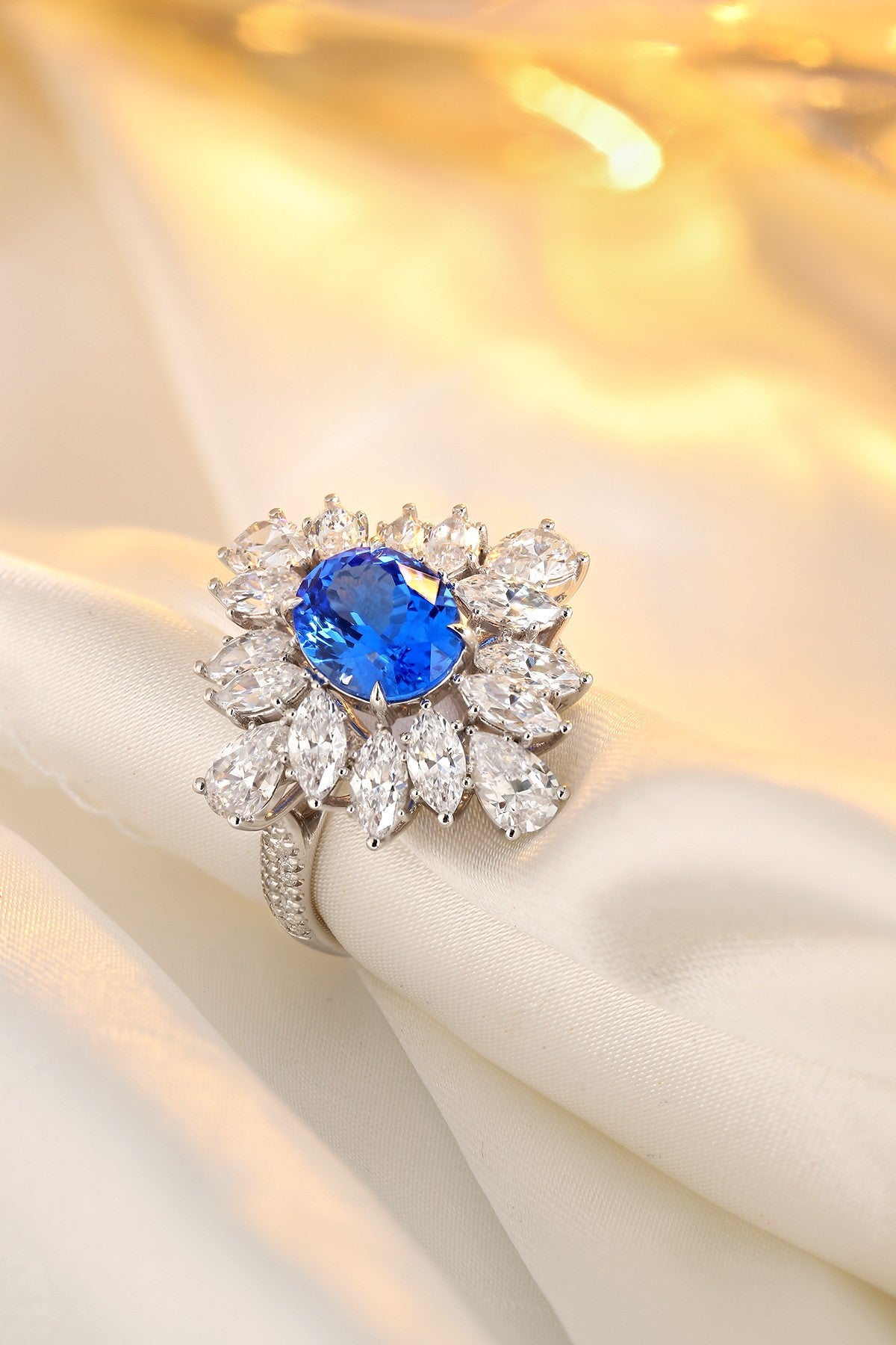 Sterling Silver Lab - Grown Cobalt Spinel Ring W - JR1262Y
