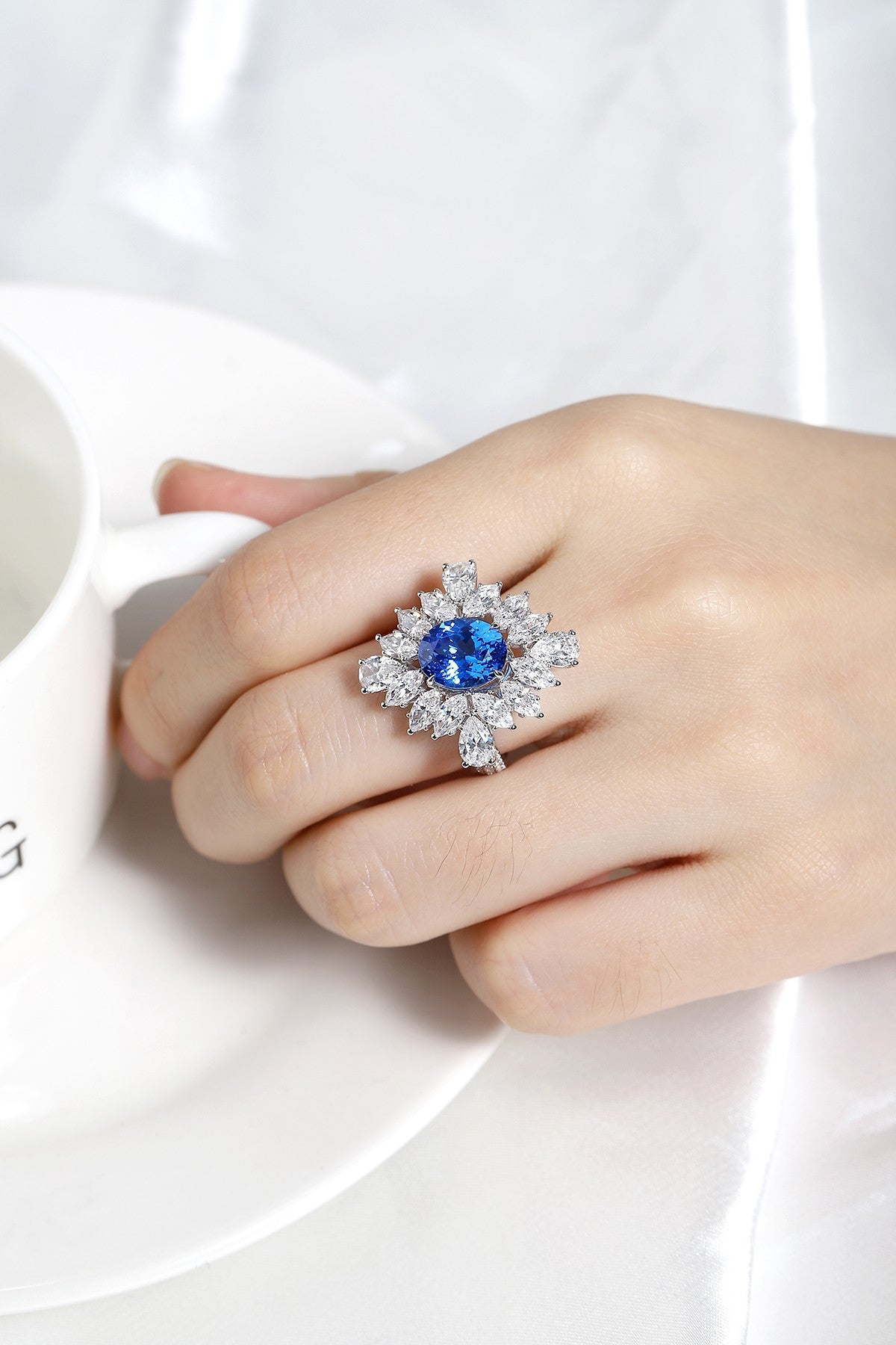 Sterling Silver Lab - Grown Cobalt Spinel Ring W - JR1262Y