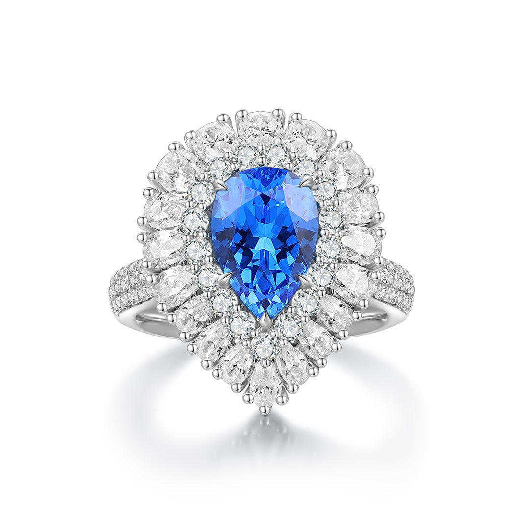 Sterling Silver Lab - Grown Cobalt Spinel Ring W – JR1277Y