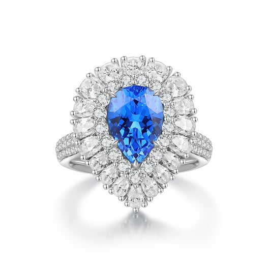 Sterling Silver Lab - Grown Cobalt Spinel Ring W – JR1277Y