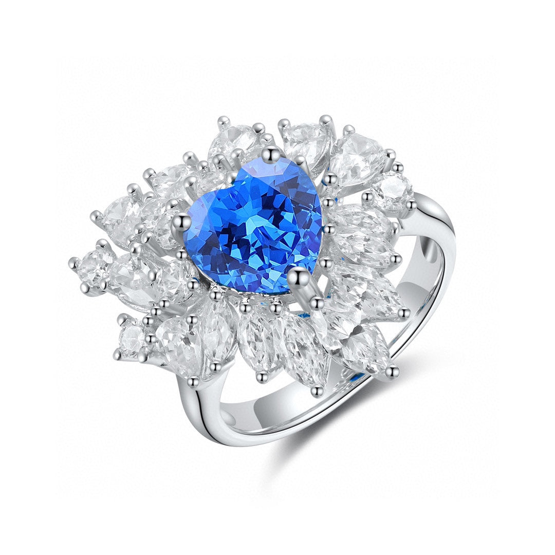 Sterling Silver Lab - Grown Cobalt Spinel Ring W – JR1053Y