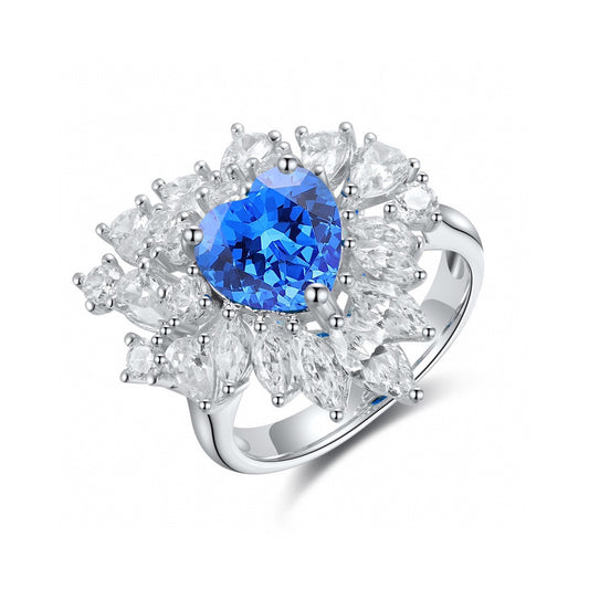 Sterling Silver Lab - Grown Cobalt Spinel Ring W – JR1053Y