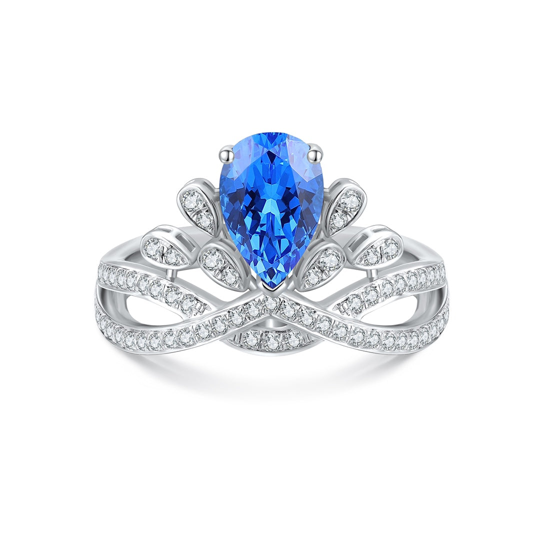 Sterling Silver Lab - Grown Cobalt Spinel Ring W – JR18622Y