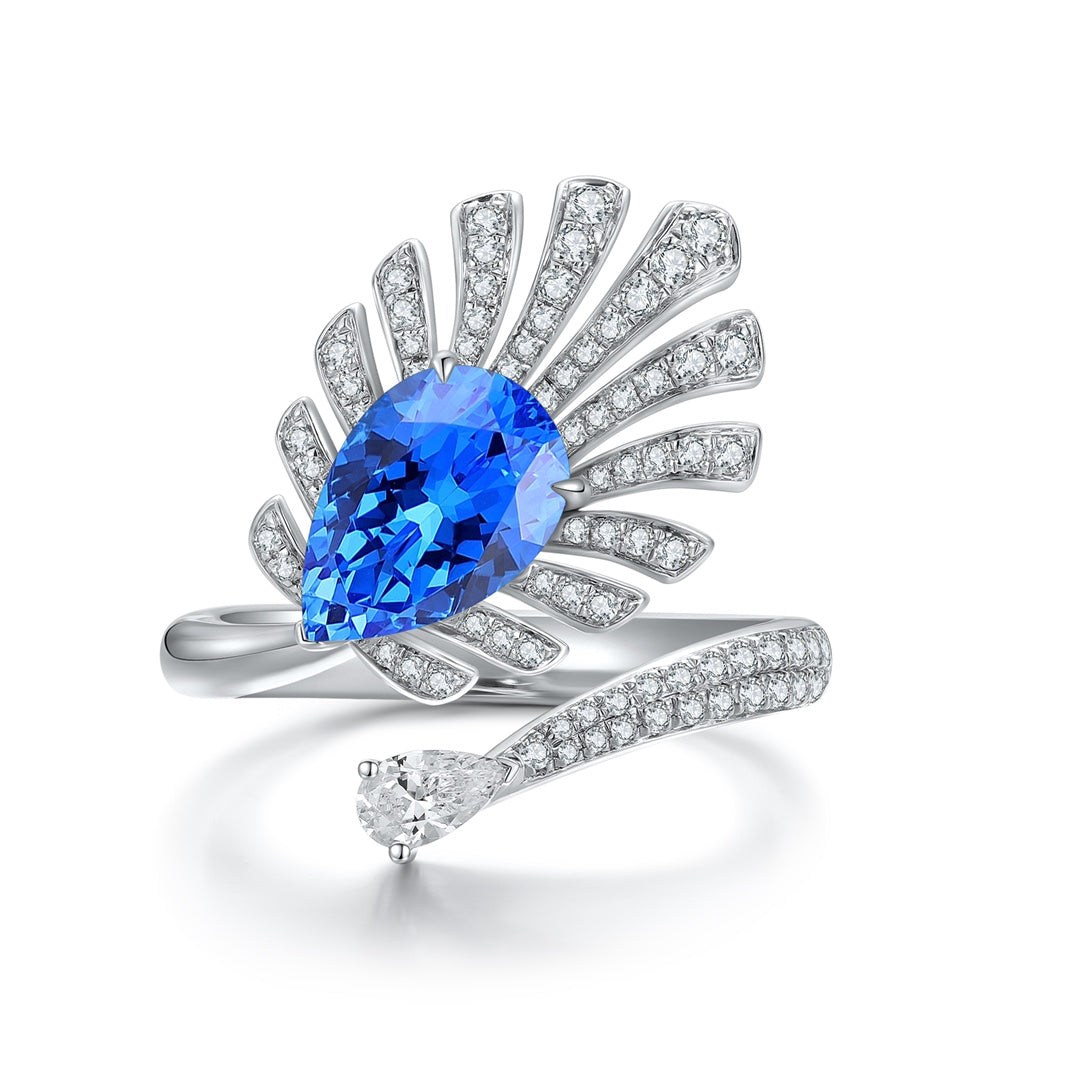 Sterling Silver Lab - Grown Cobalt Spinel Ring A – JR1237Y