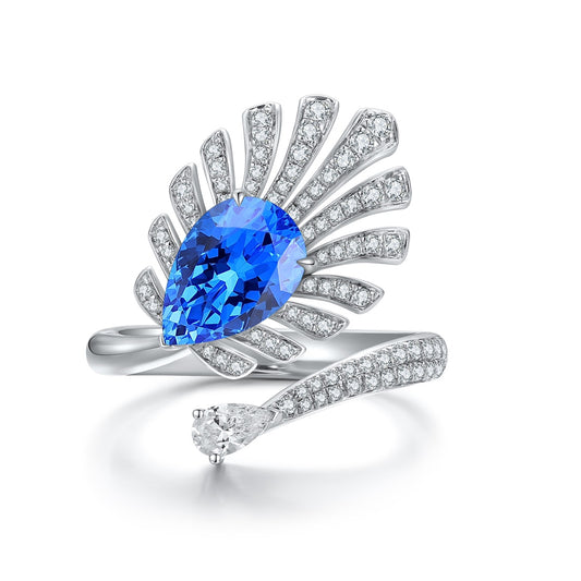 Sterling Silver Lab - Grown Cobalt Spinel Ring A – JR1237Y