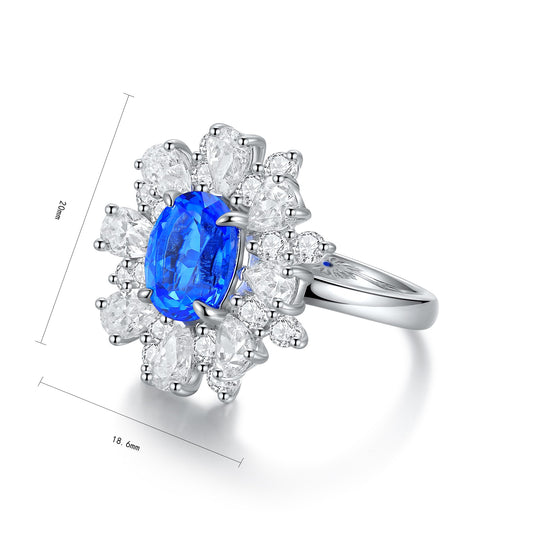 Sterling Silver Lab - Grown Cobalt Spinel Ring A – JR253Y