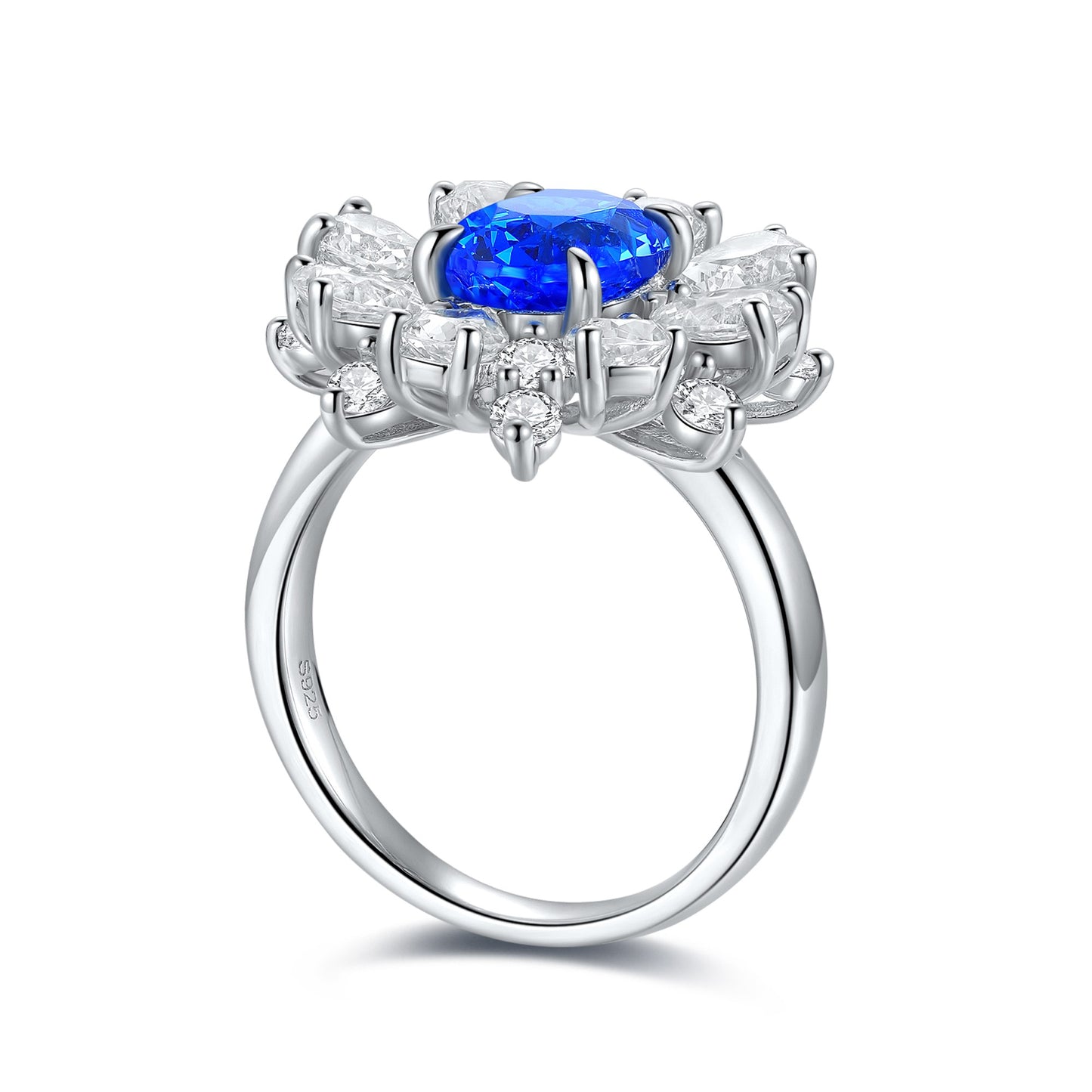 Sterling Silver Lab - Grown Cobalt Spinel Ring A – JR253Y