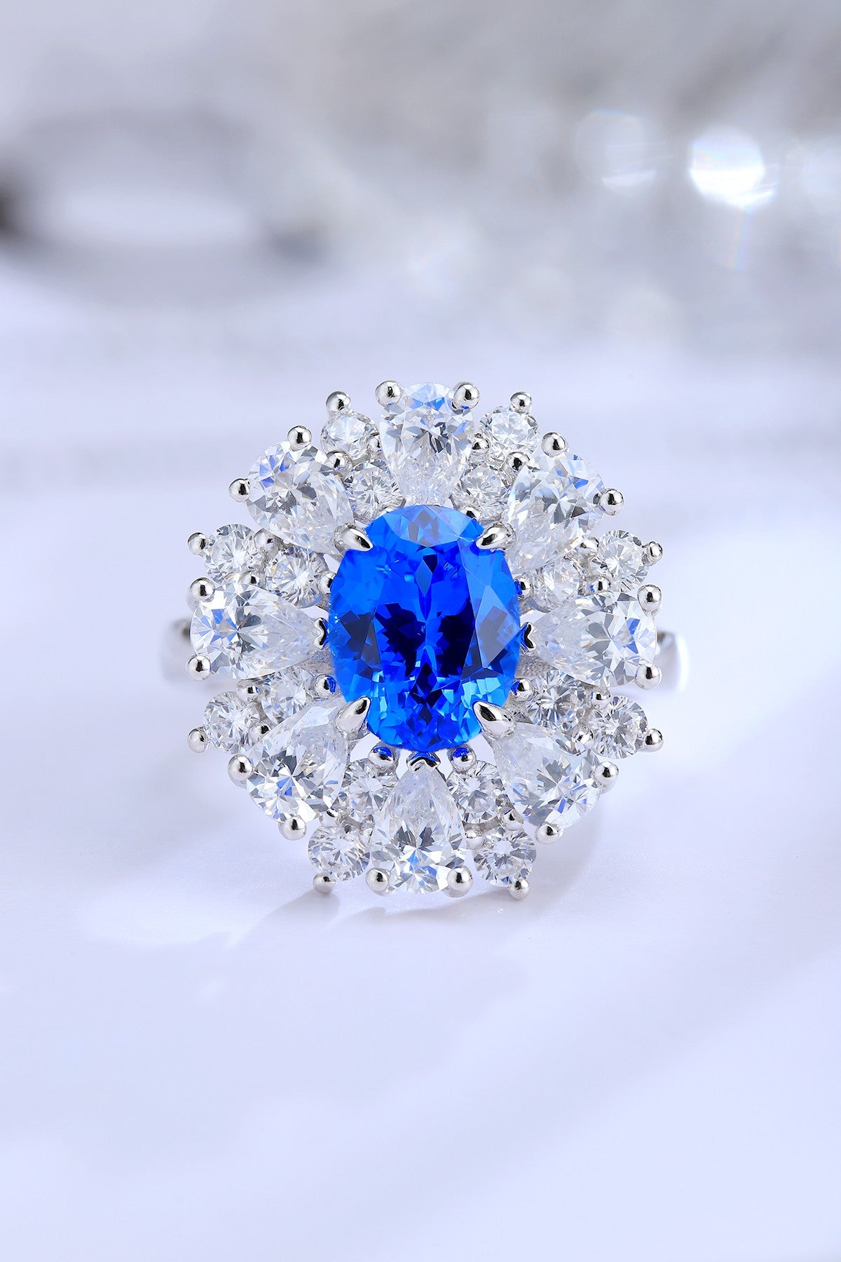 Sterling Silver Lab - Grown Cobalt Spinel Ring A – JR253Y