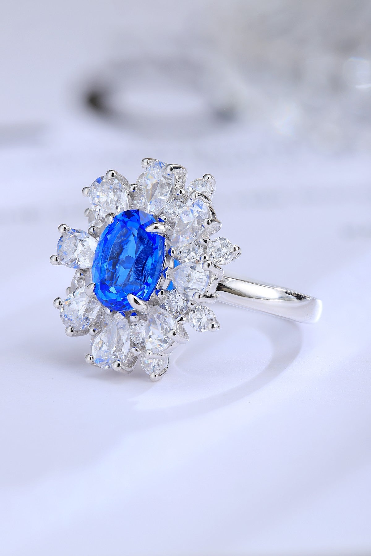 Sterling Silver Lab - Grown Cobalt Spinel Ring A – JR253Y