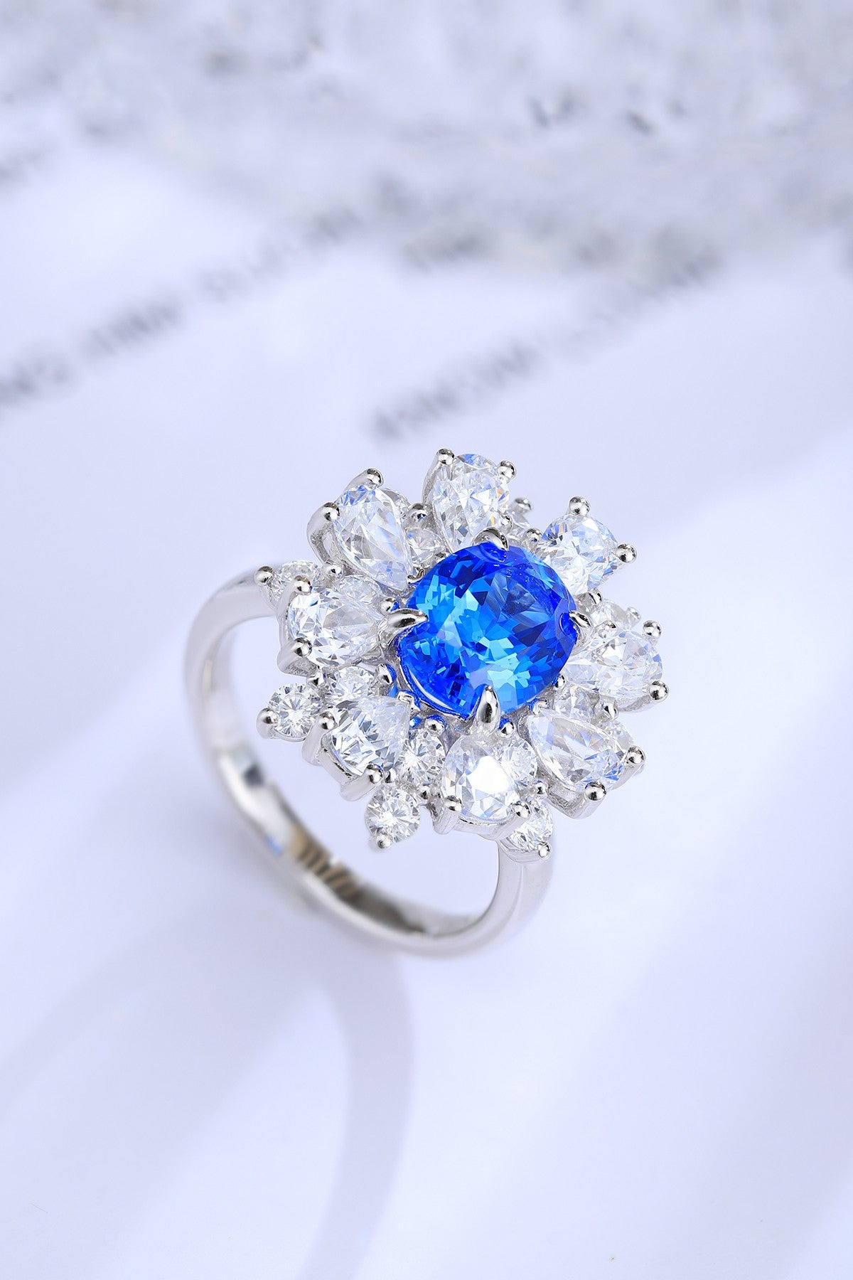 Sterling Silver Lab - Grown Cobalt Spinel Ring A – JR253Y