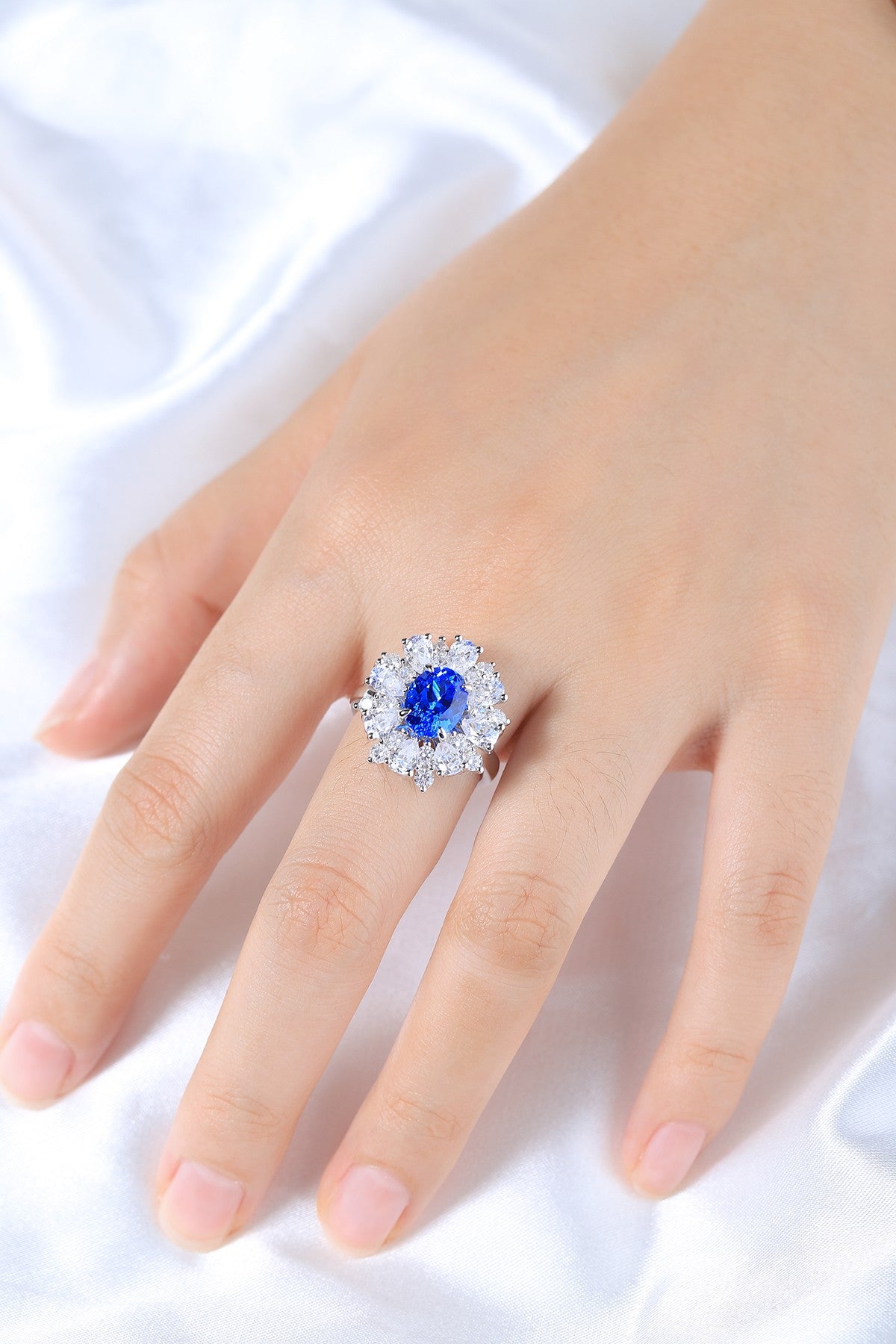 Sterling Silver Lab - Grown Cobalt Spinel Ring A – JR253Y