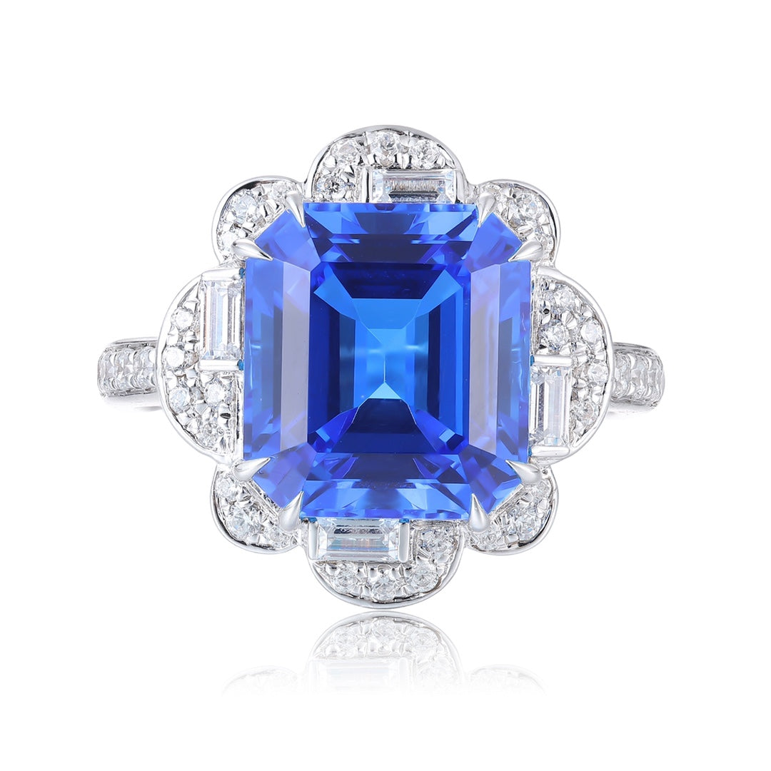 Sterling Silver Lab - Grown Cobalt Spinel Ring A – JR1309Y