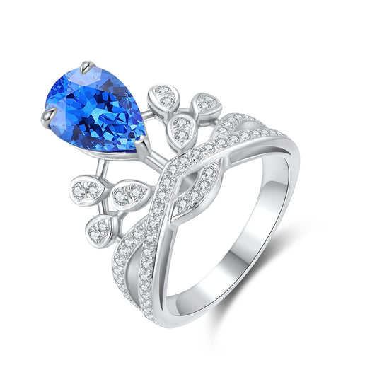 Sterling Silver Lab - Grown Cobalt Spinel Ring W – JR18542Y