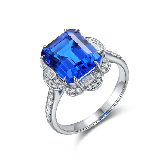 Sterling Silver Lab - Grown Cobalt Spinel Ring A – JR1309Y