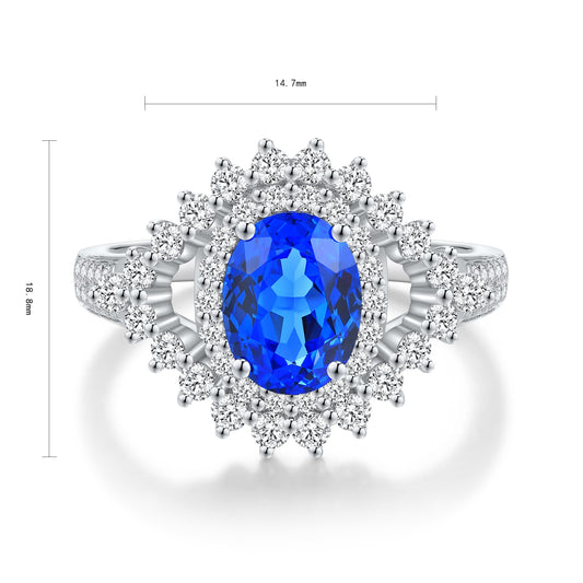 Sterling Silver Lab - Grown Cobalt Spinel Ring A – JR1150Y