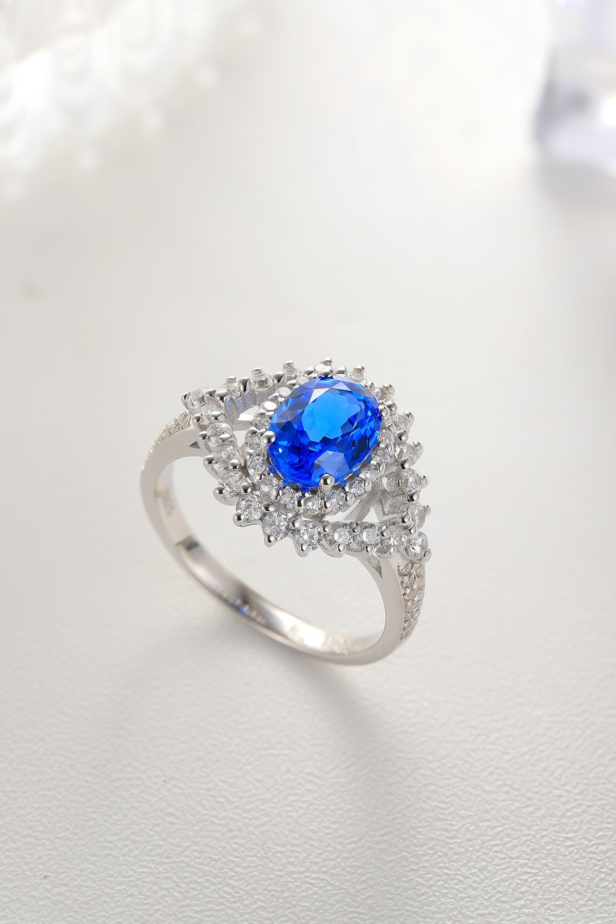 Sterling Silver Lab - Grown Cobalt Spinel Ring A – JR1150Y