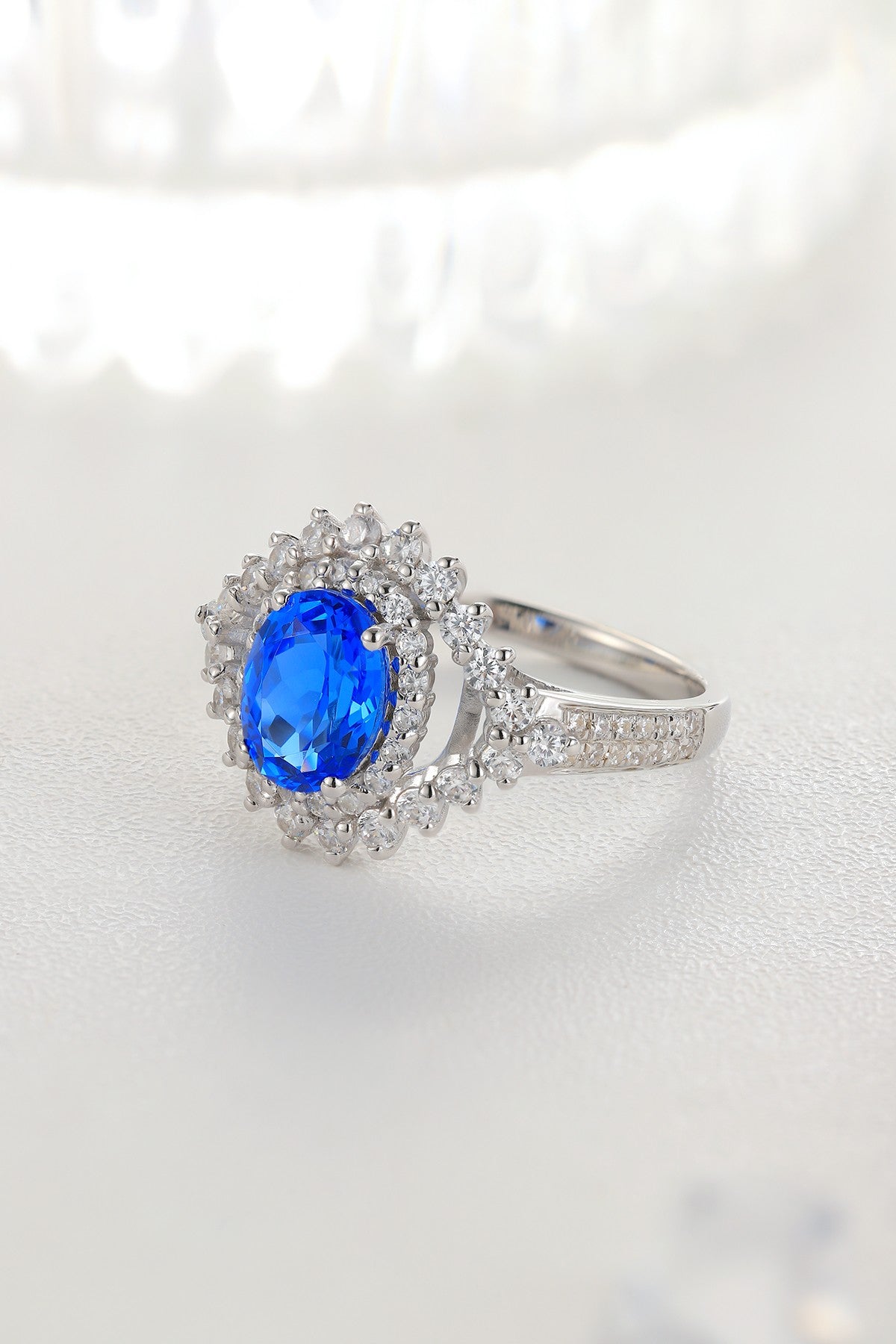 Sterling Silver Lab - Grown Cobalt Spinel Ring A – JR1150Y