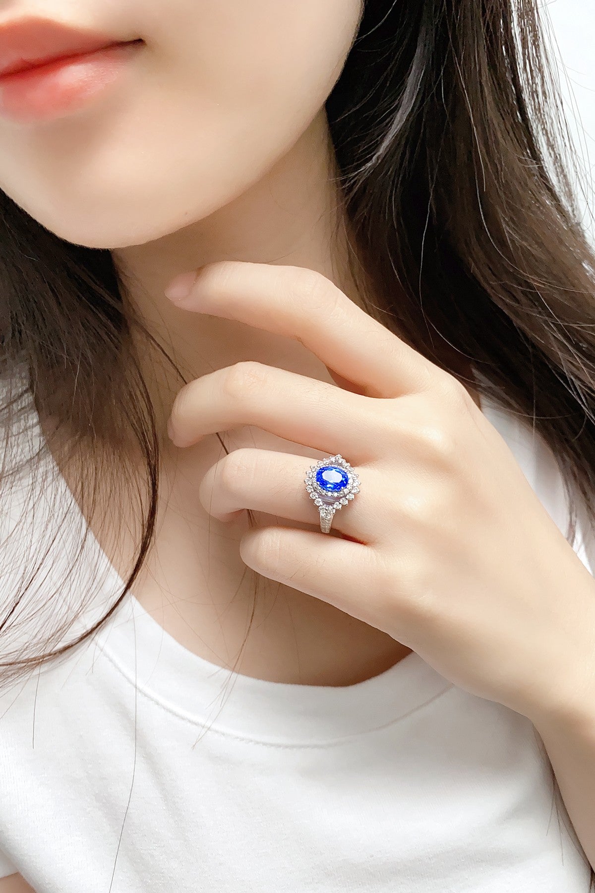 Sterling Silver Lab - Grown Cobalt Spinel Ring A – JR1150Y