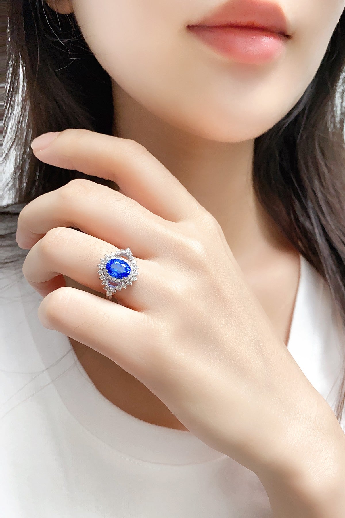 Sterling Silver Lab - Grown Cobalt Spinel Ring A – JR1150Y