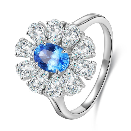 Sterling Silver Lab - Grown Cobalt Spinel Ring A – JR676Y