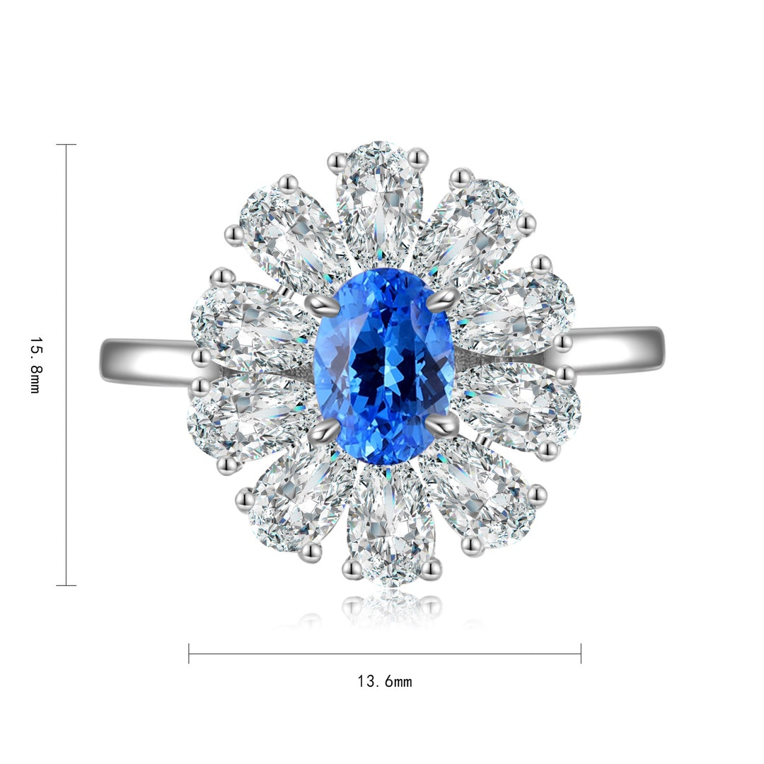 Sterling Silver Lab - Grown Cobalt Spinel Ring A – JR676Y