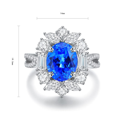 Sterling Silver Lab - Grown Cobalt Spinel Ring A – JR504Y