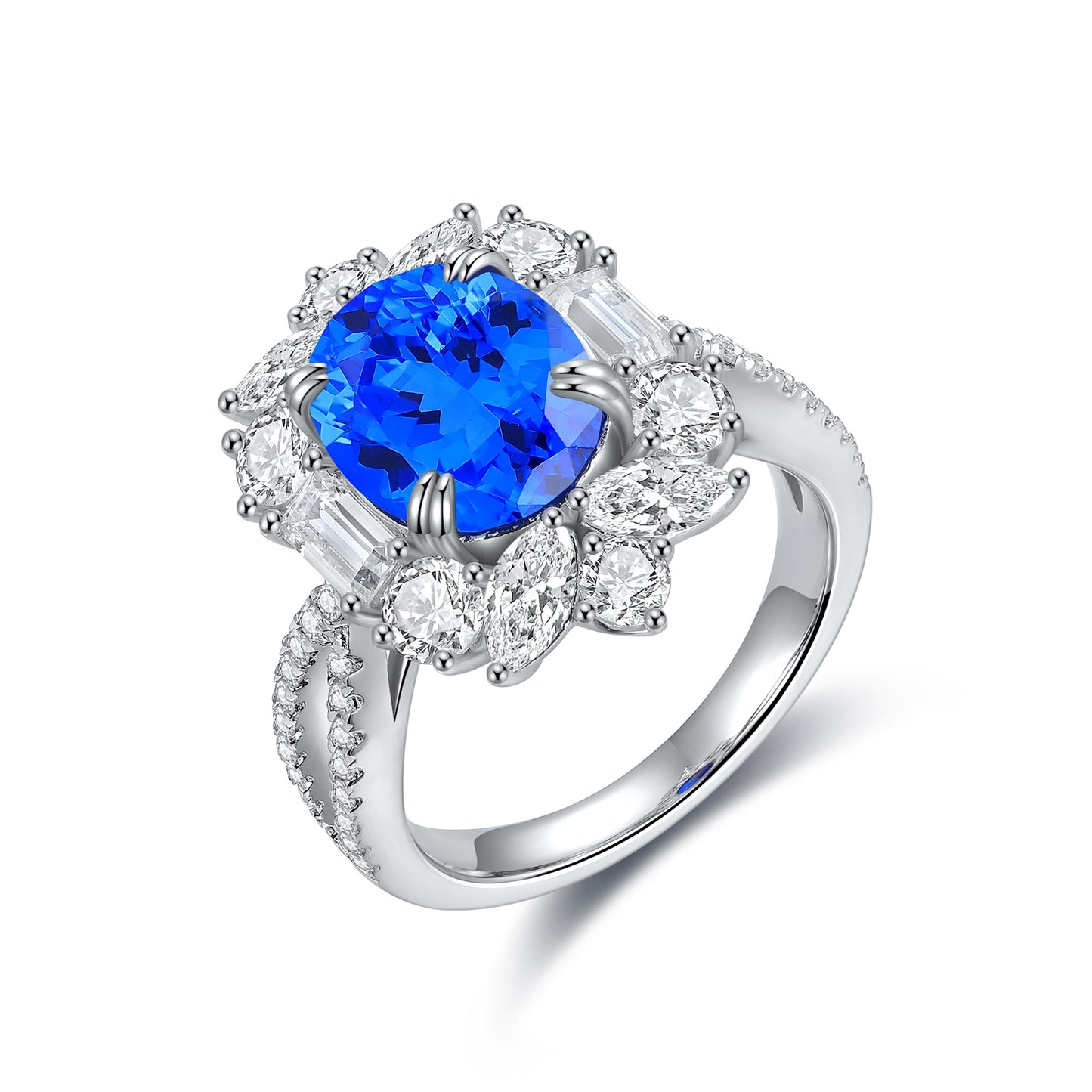 Sterling Silver Lab - Grown Cobalt Spinel Ring A – JR504Y