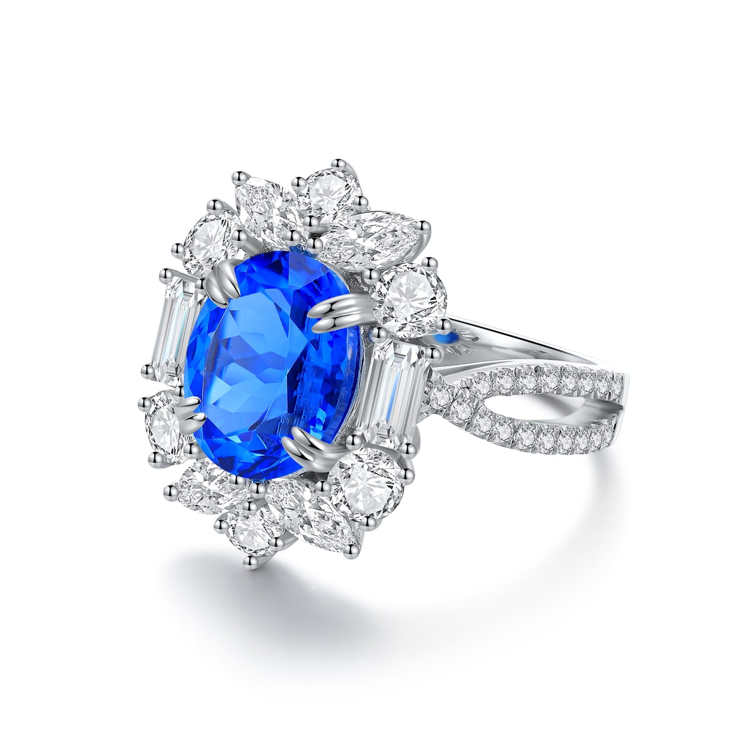 Sterling Silver Lab - Grown Cobalt Spinel Ring A – JR504Y