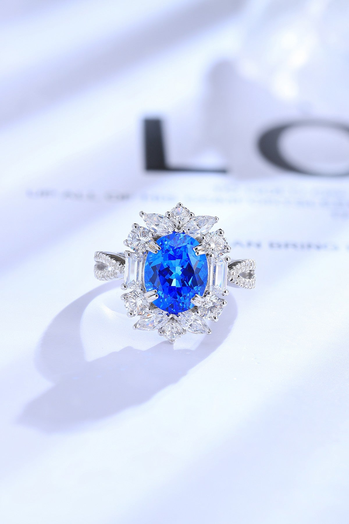 Sterling Silver Lab - Grown Cobalt Spinel Ring A – JR504Y