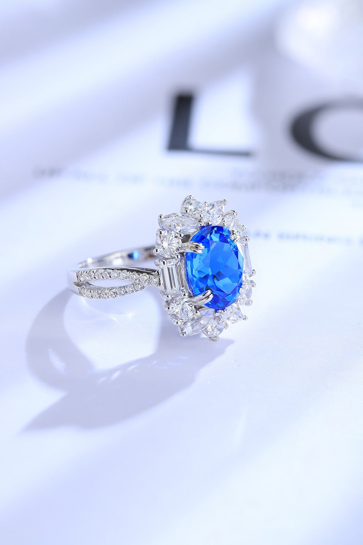 Sterling Silver Lab - Grown Cobalt Spinel Ring A – JR504Y