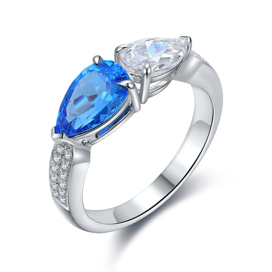 Sterling Silver Lab - Grown Cobalt Spinel Ring A – JR402Y