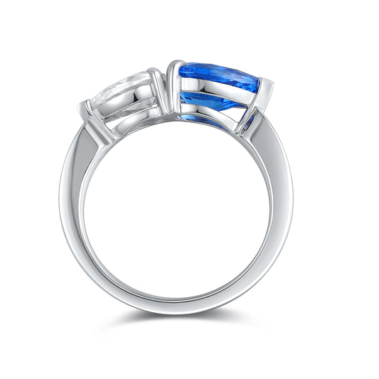 Sterling Silver Lab - Grown Cobalt Spinel Ring A – JR402Y