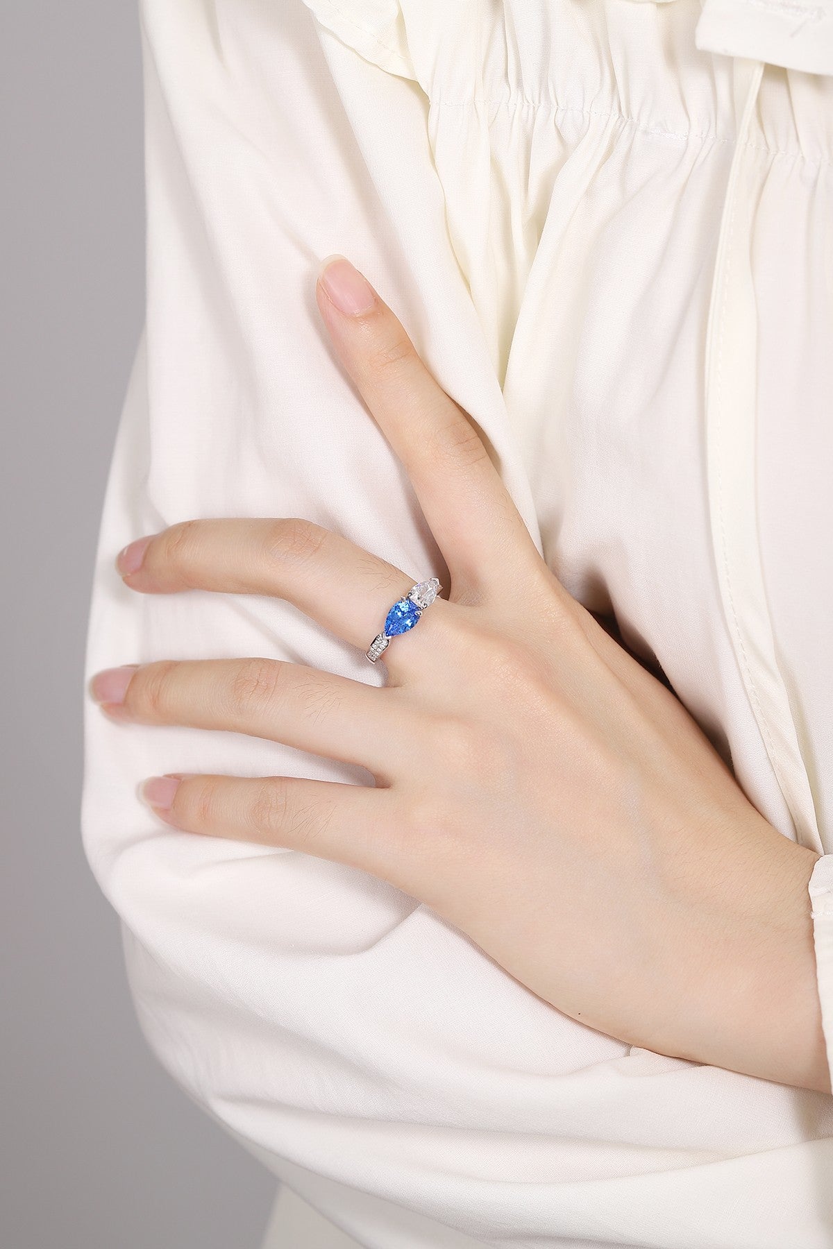 Sterling Silver Lab - Grown Cobalt Spinel Ring A – JR402Y