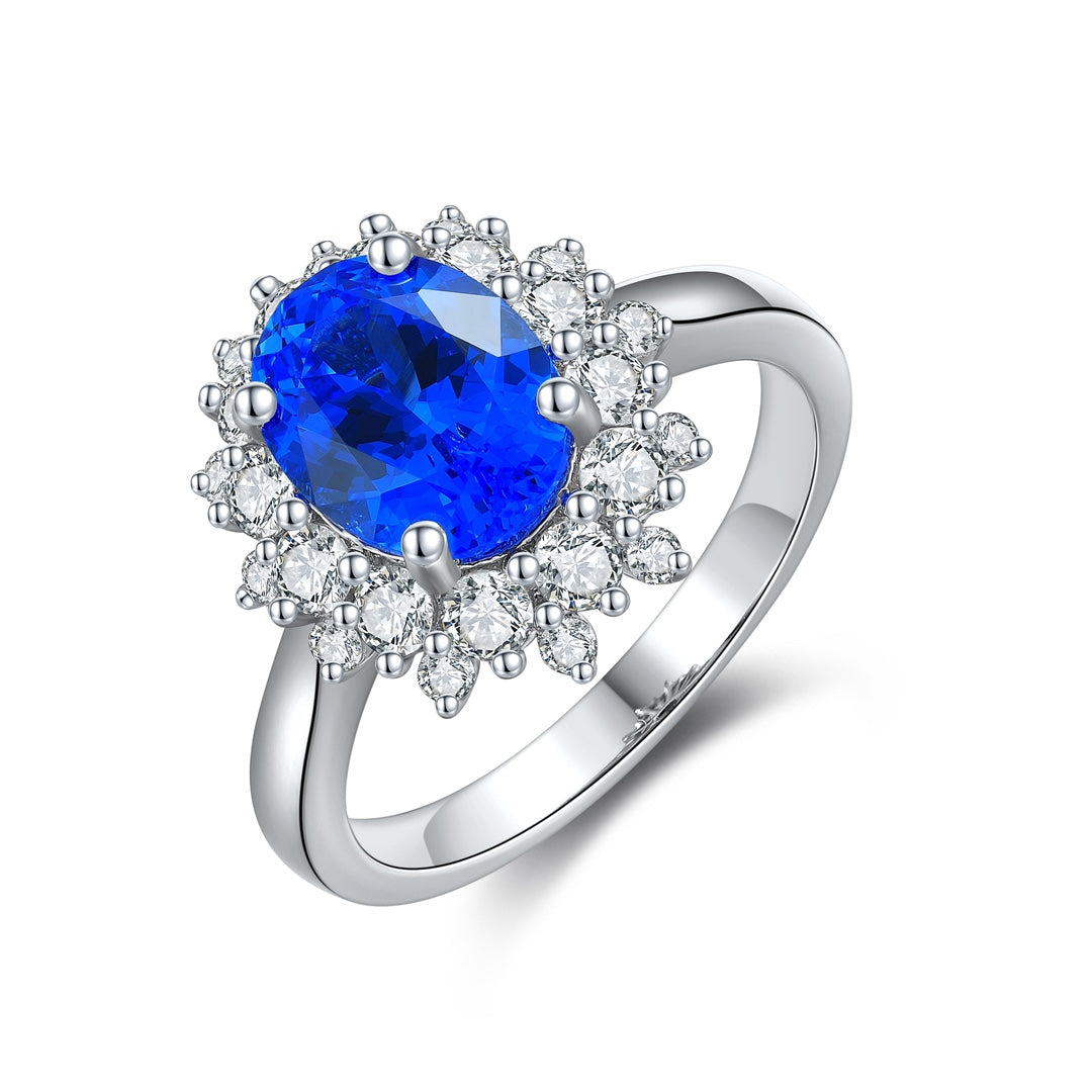Sterling Silver Lab - Grown Cobalt Spinel Ring A – JR268Y