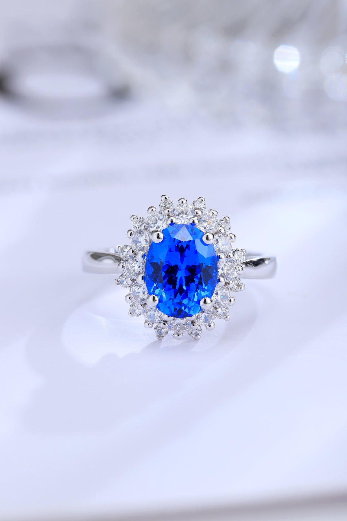 Sterling Silver Lab - Grown Cobalt Spinel Ring A – JR268Y