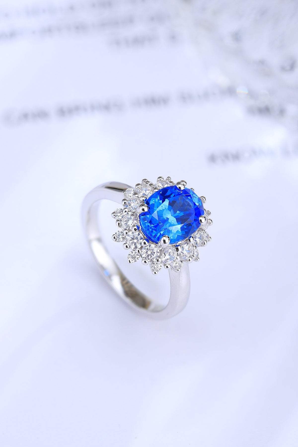 Sterling Silver Lab - Grown Cobalt Spinel Ring A – JR268Y