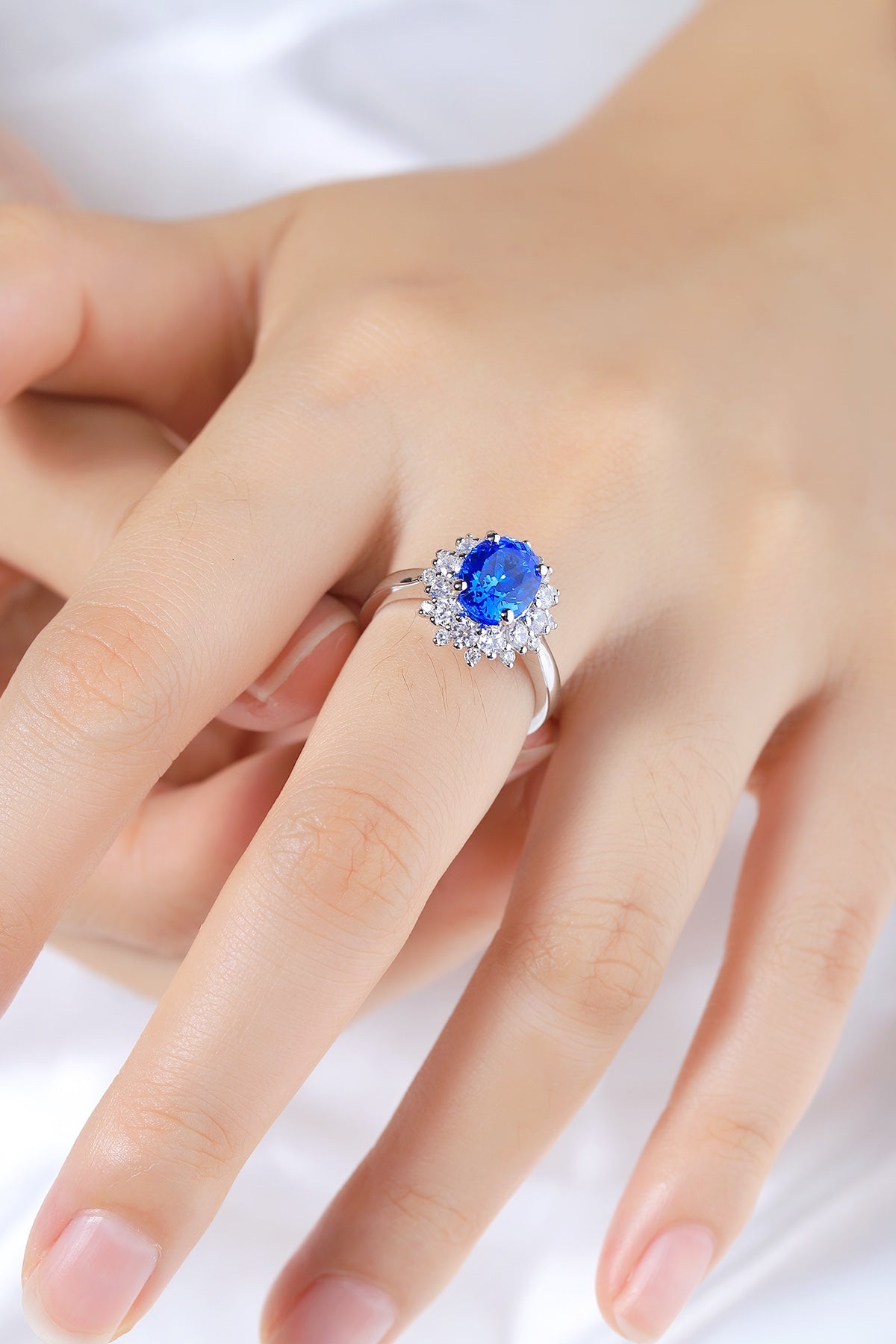 Sterling Silver Lab - Grown Cobalt Spinel Ring A – JR268Y