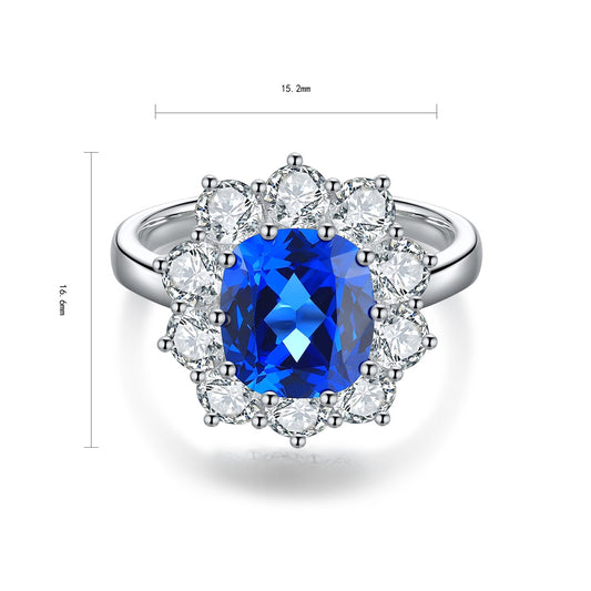 Sterling Silver Lab - Grown Cobalt Spinel Ring A – JR212Y