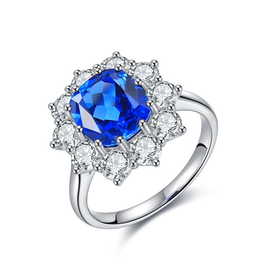 Sterling Silver Lab - Grown Cobalt Spinel Ring A – JR212Y