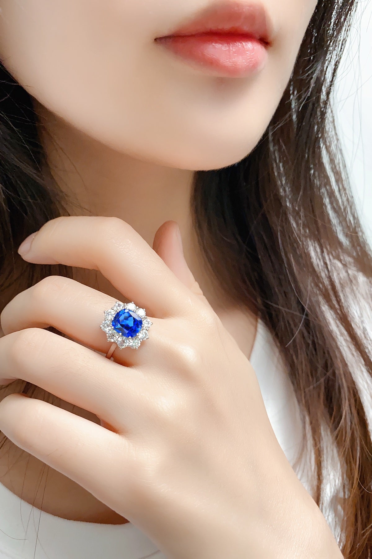 Sterling Silver Lab - Grown Cobalt Spinel Ring A – JR212Y