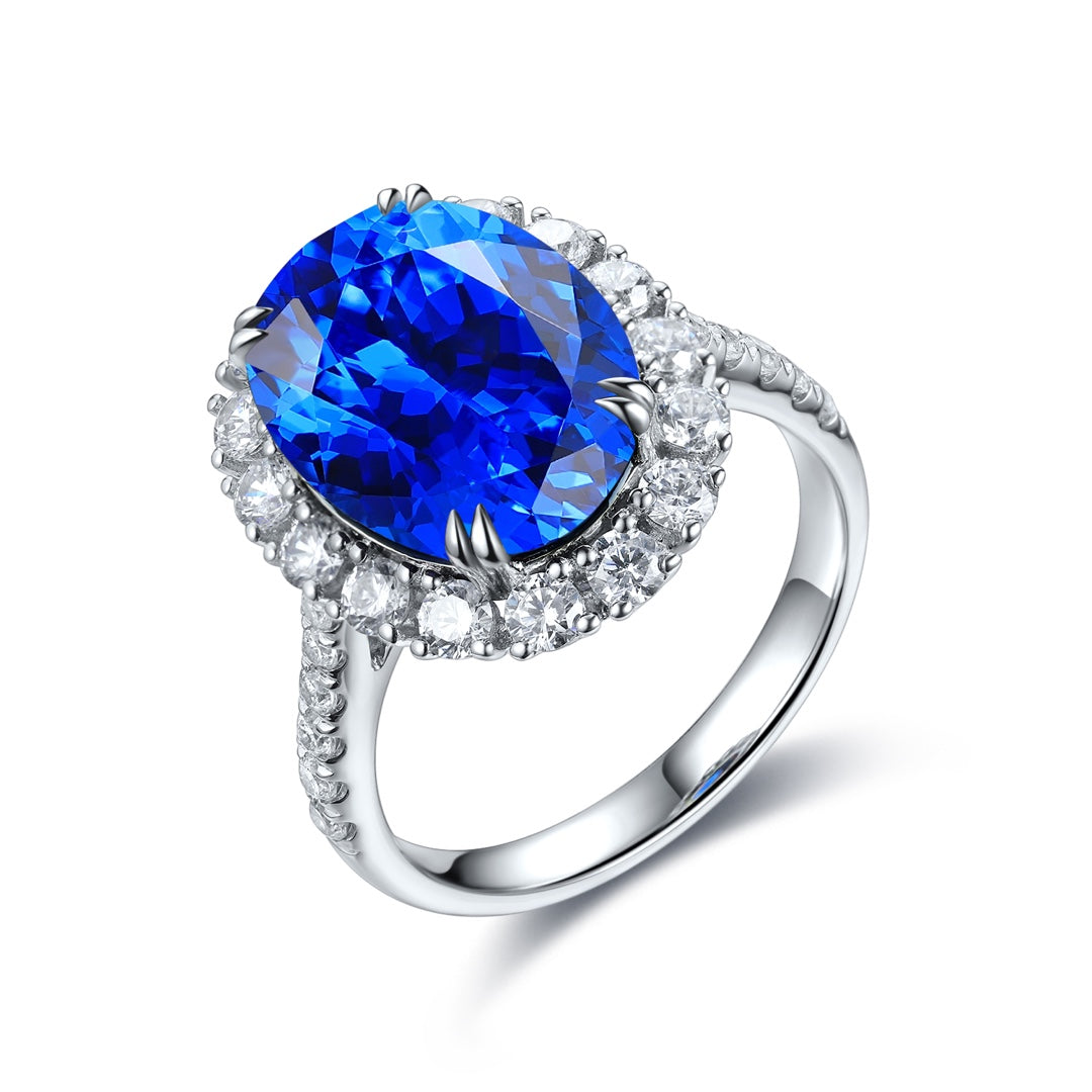 Sterling Silver Lab - Grown Cobalt Spinel Ring W – JR210Y