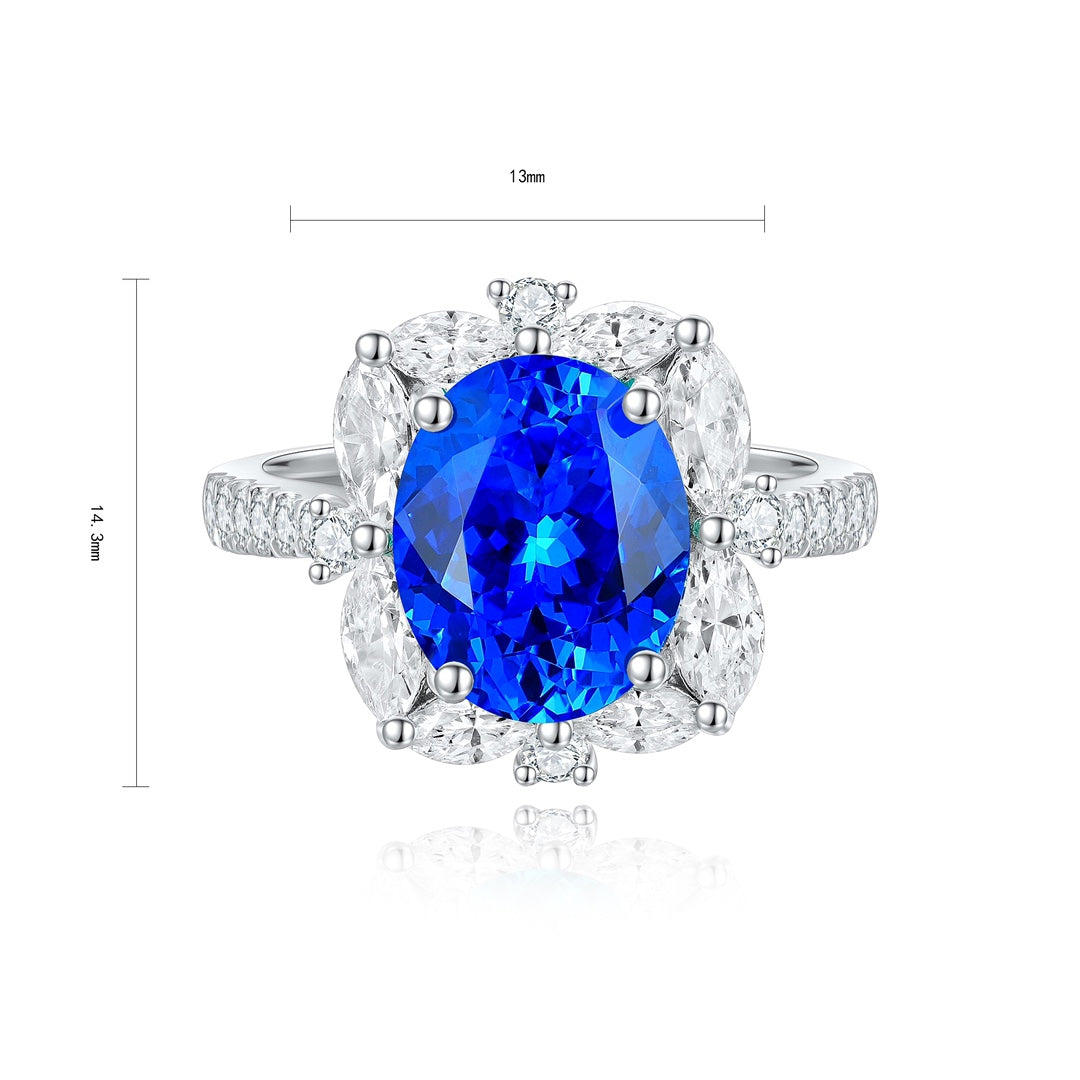 Sterling Silver Lab - Grown Cobalt Spinel Ring A – JR209Y