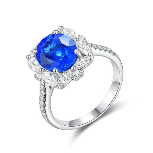Sterling Silver Lab - Grown Cobalt Spinel Ring A – JR209Y