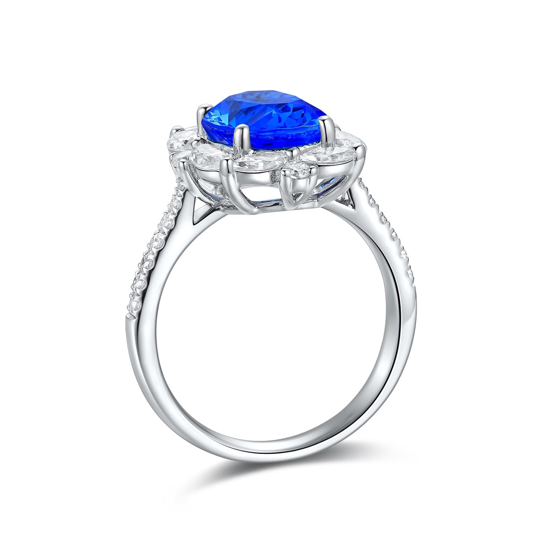 Sterling Silver Lab - Grown Cobalt Spinel Ring A – JR209Y