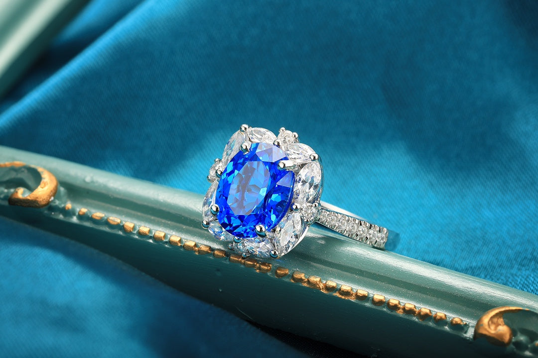 Sterling Silver Lab - Grown Cobalt Spinel Ring A – JR209Y
